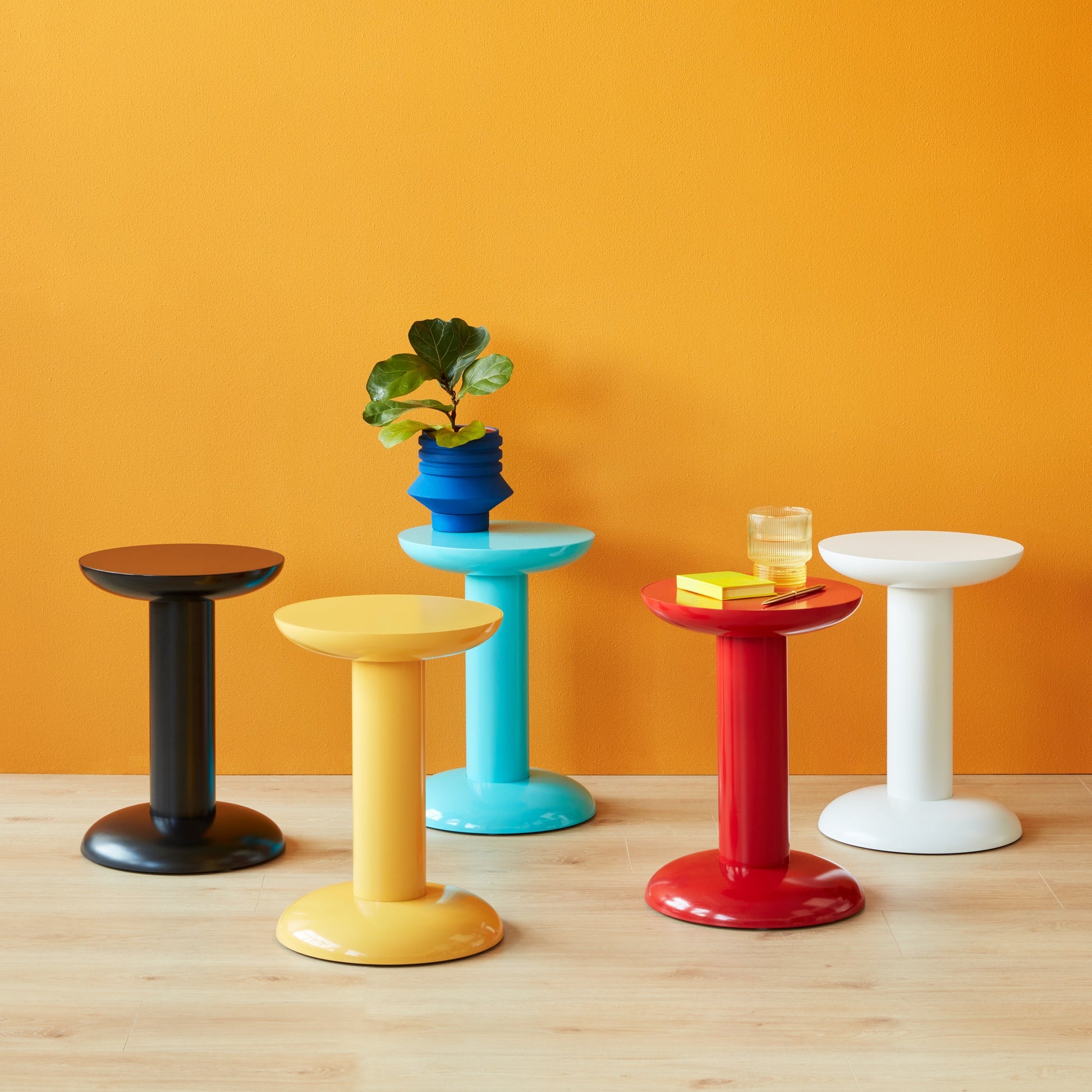 Raawii Recycled Aluminum Thing Stool by George Sowden - Carmine Red