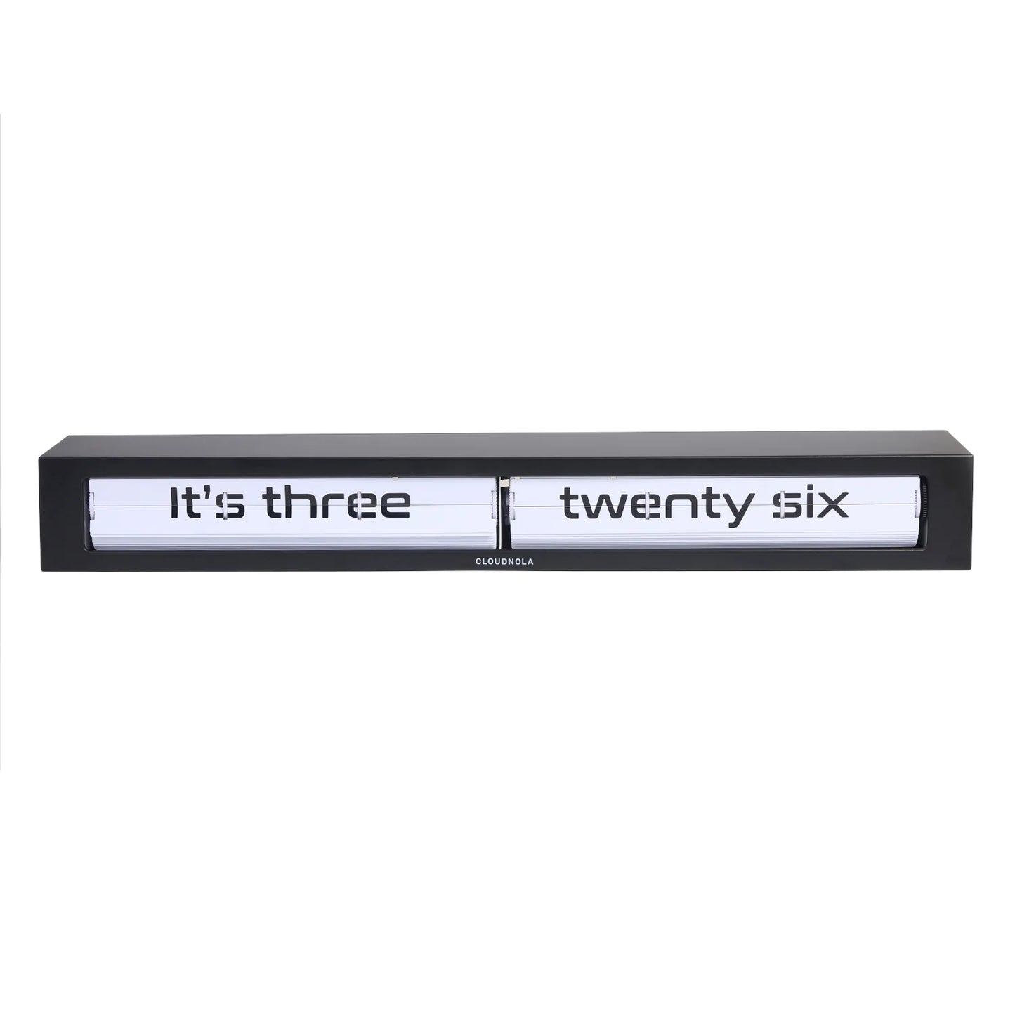 Texttime Black - Flip Clock - Floating Shelf Clock - Luxury Text-Display Timepiece