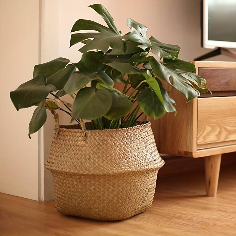 Foldable Seagrass Woven Storage Basket
