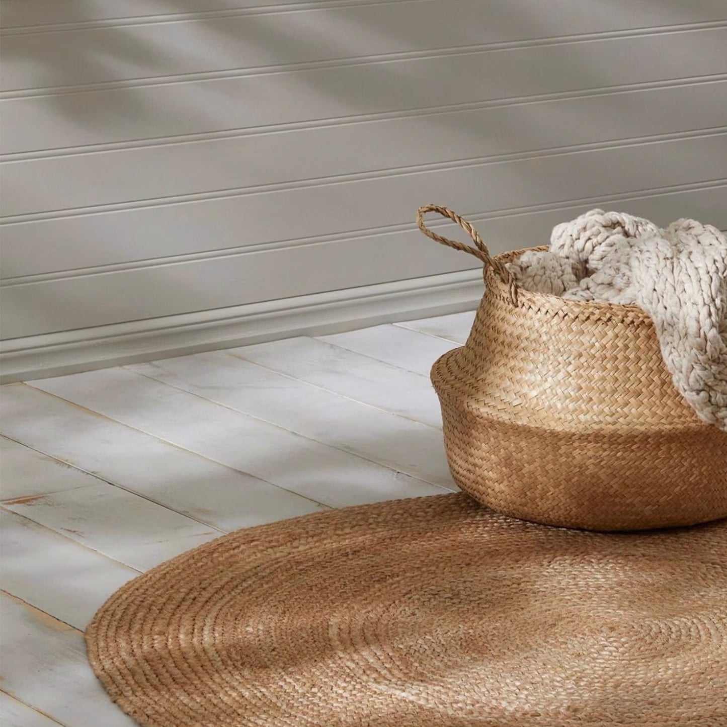 Foldable Seagrass Woven Storage Basket