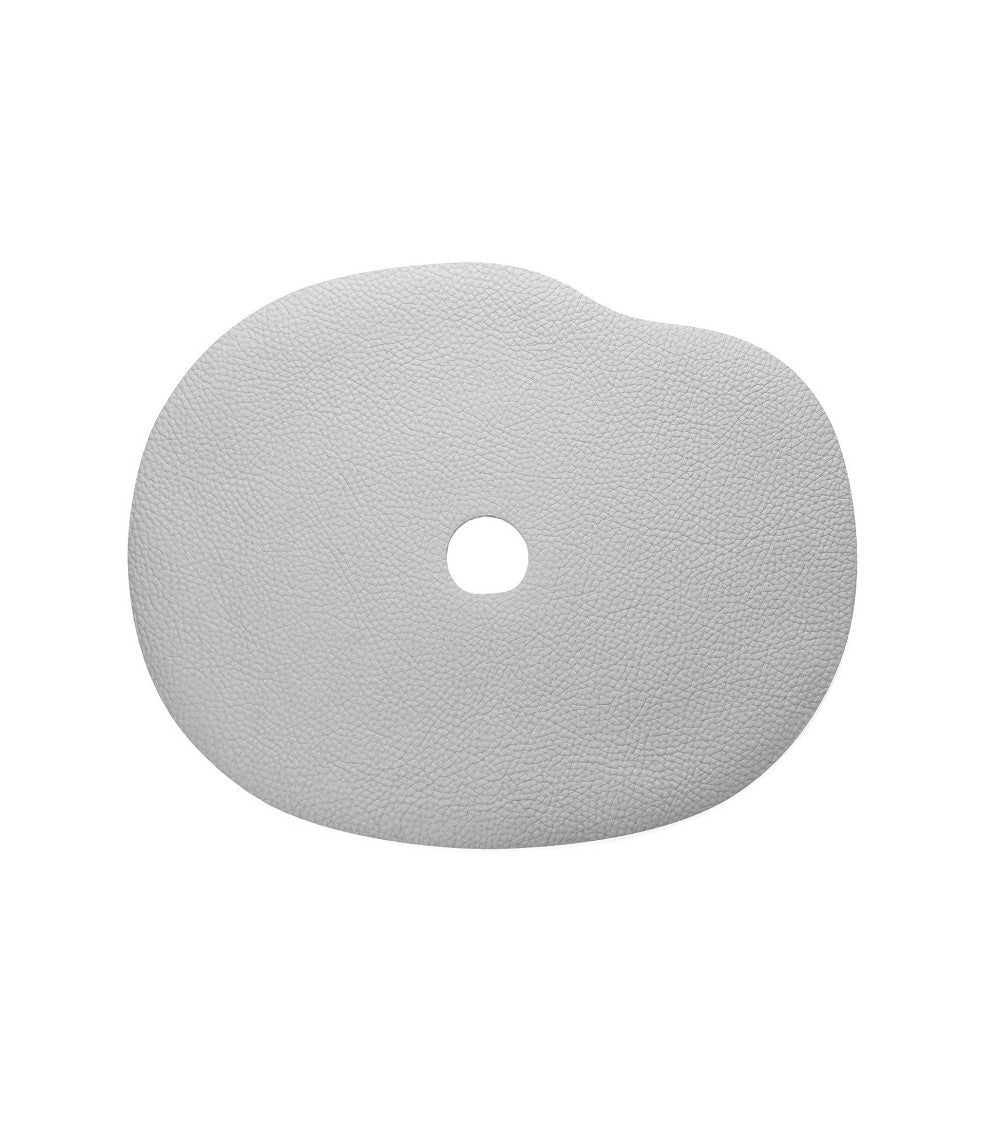 Natural leather placemat and coaster | grey blue