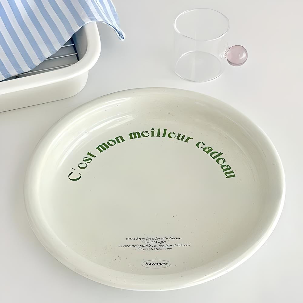 Milk Green Ceramic Dish and Cutlery Set