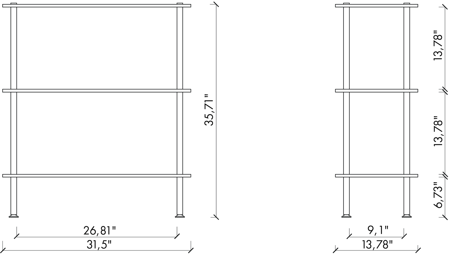 Teidi Bookcase 3-Tier