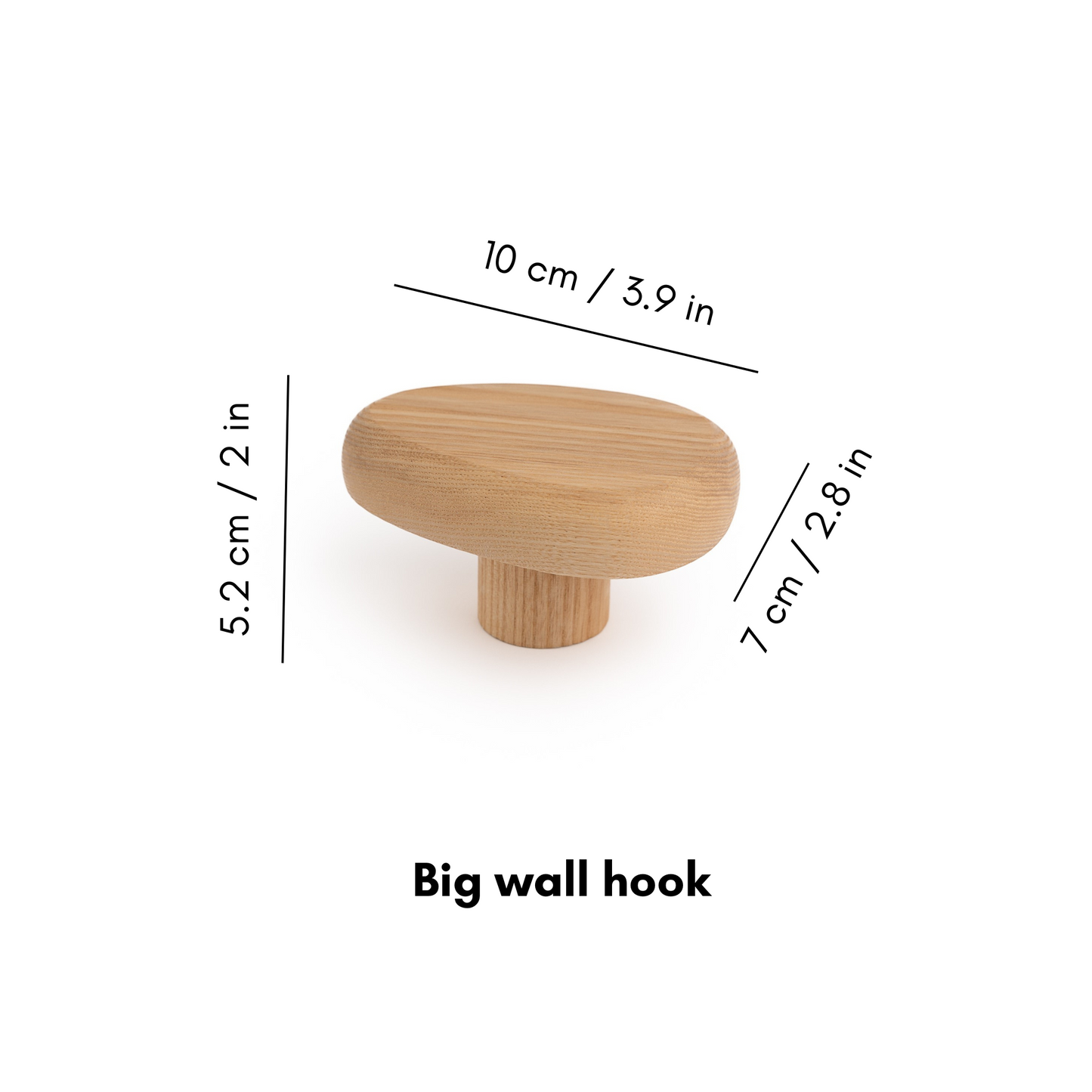 DROP Wooden wall hook, Natural Wood