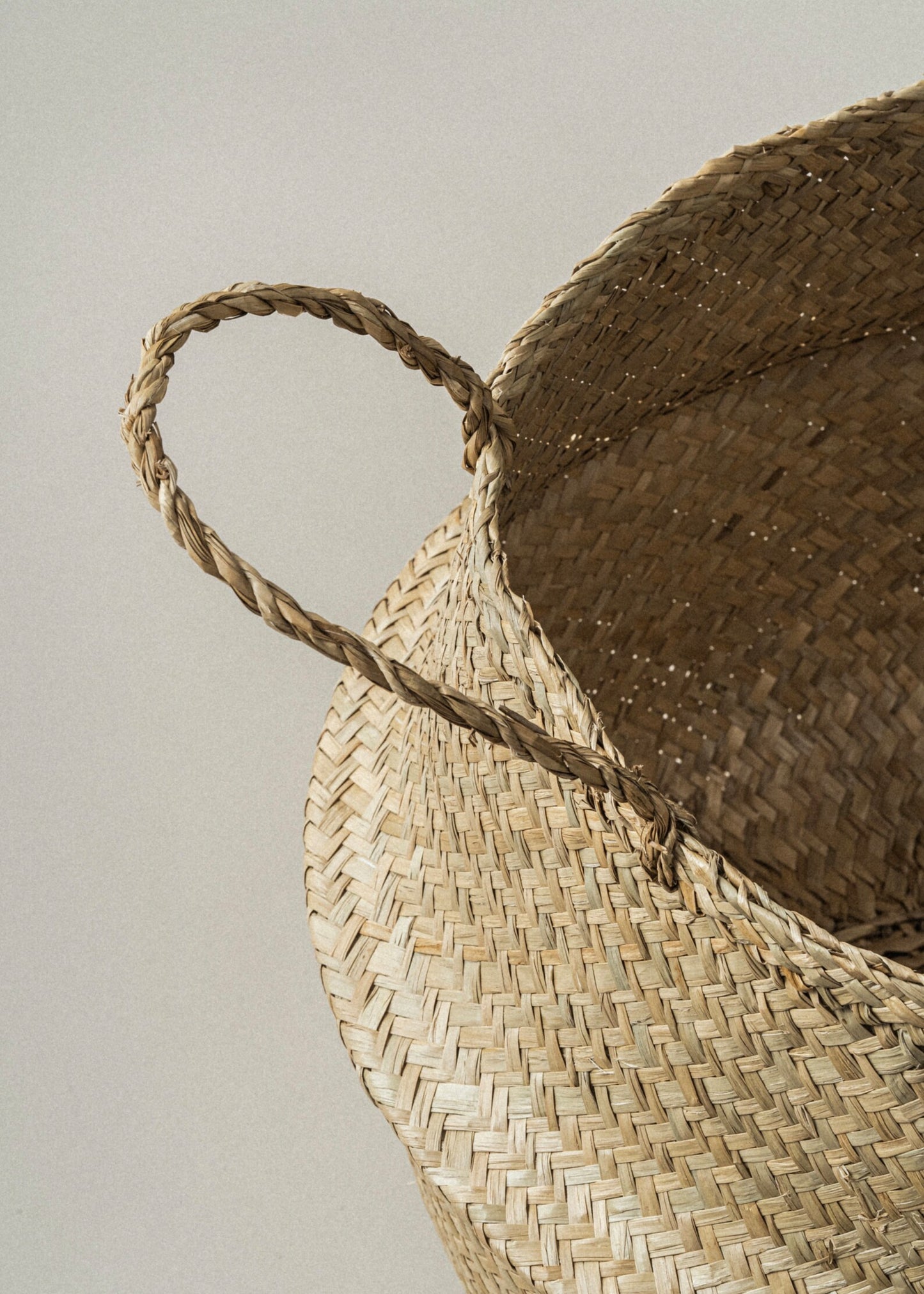 Foldable Seagrass Woven Storage Basket