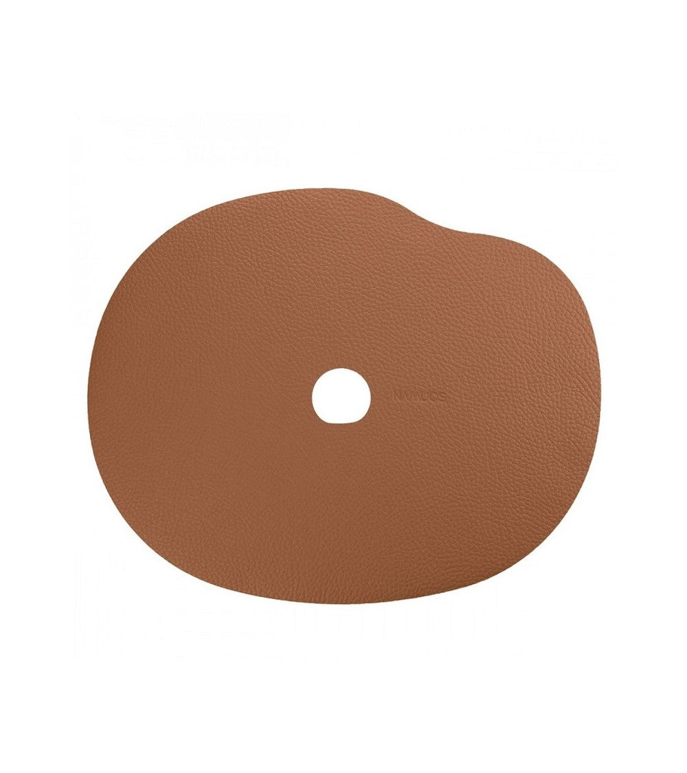 Natural leather placemat and coaster | rust brown
