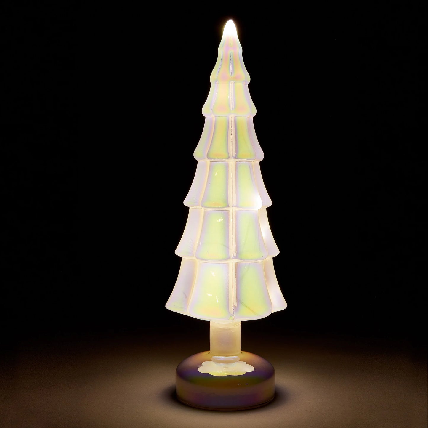 LED Glass Lighted Tree- Teal