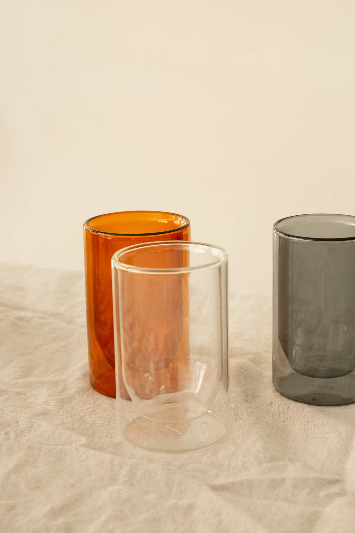 Double-Wall Amber Glass Set