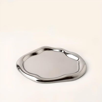 Cookies & Chrome Plated Ceramic Tray & Dish