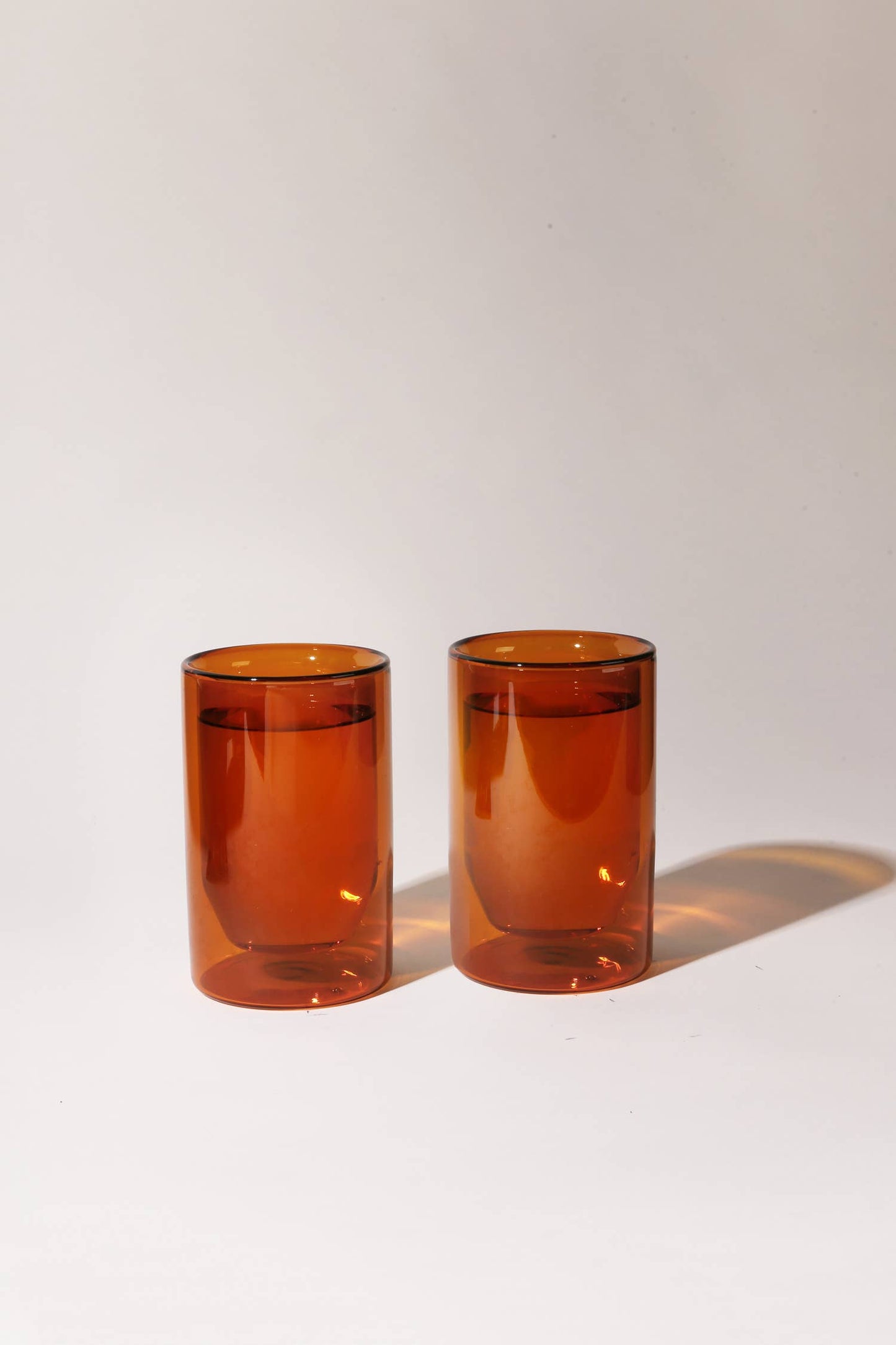 Double-Wall Amber Glass Set