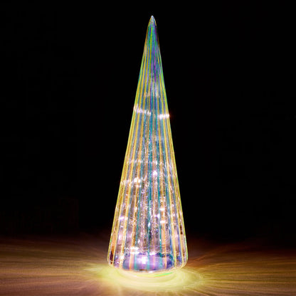 LED Glass Lighted Tree- Teal