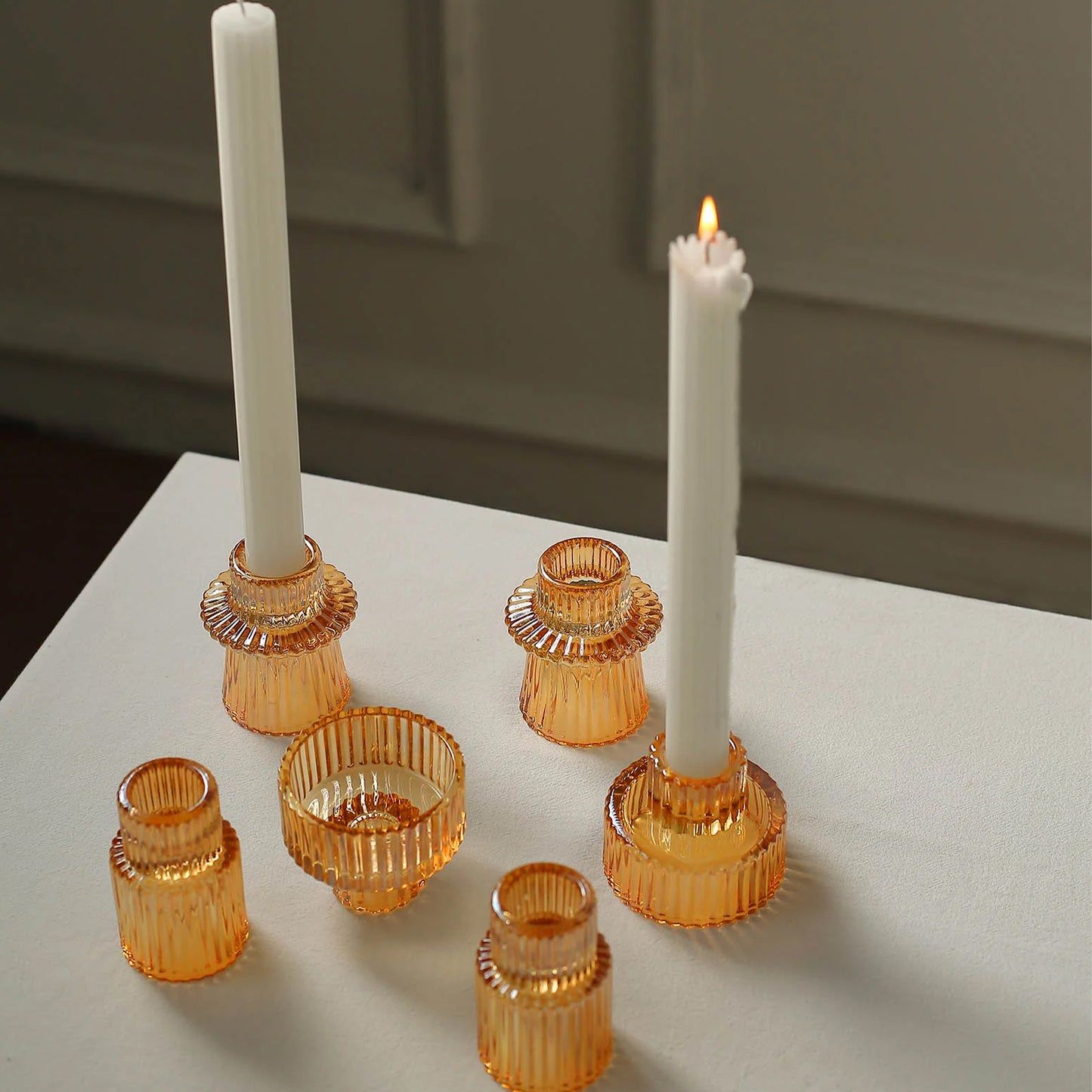 Retro Glass Candle Holder