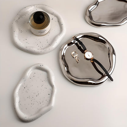 Cookies & Chrome Plated Ceramic Tray & Dish