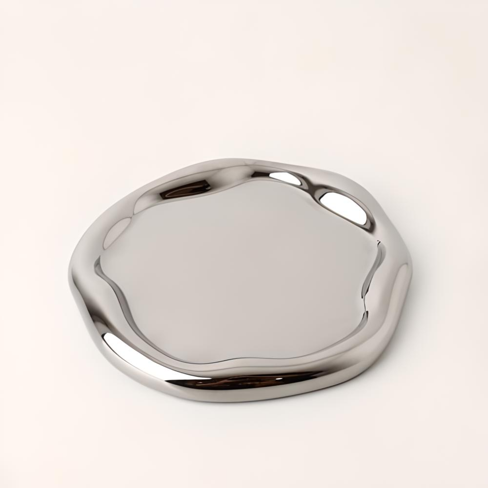 Cookies & Chrome Plated Ceramic Tray & Dish