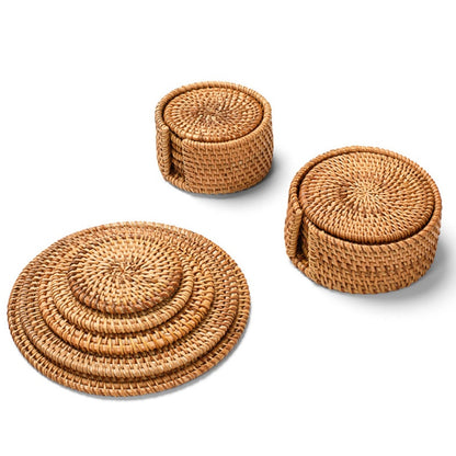 Rattan Coasters Sets