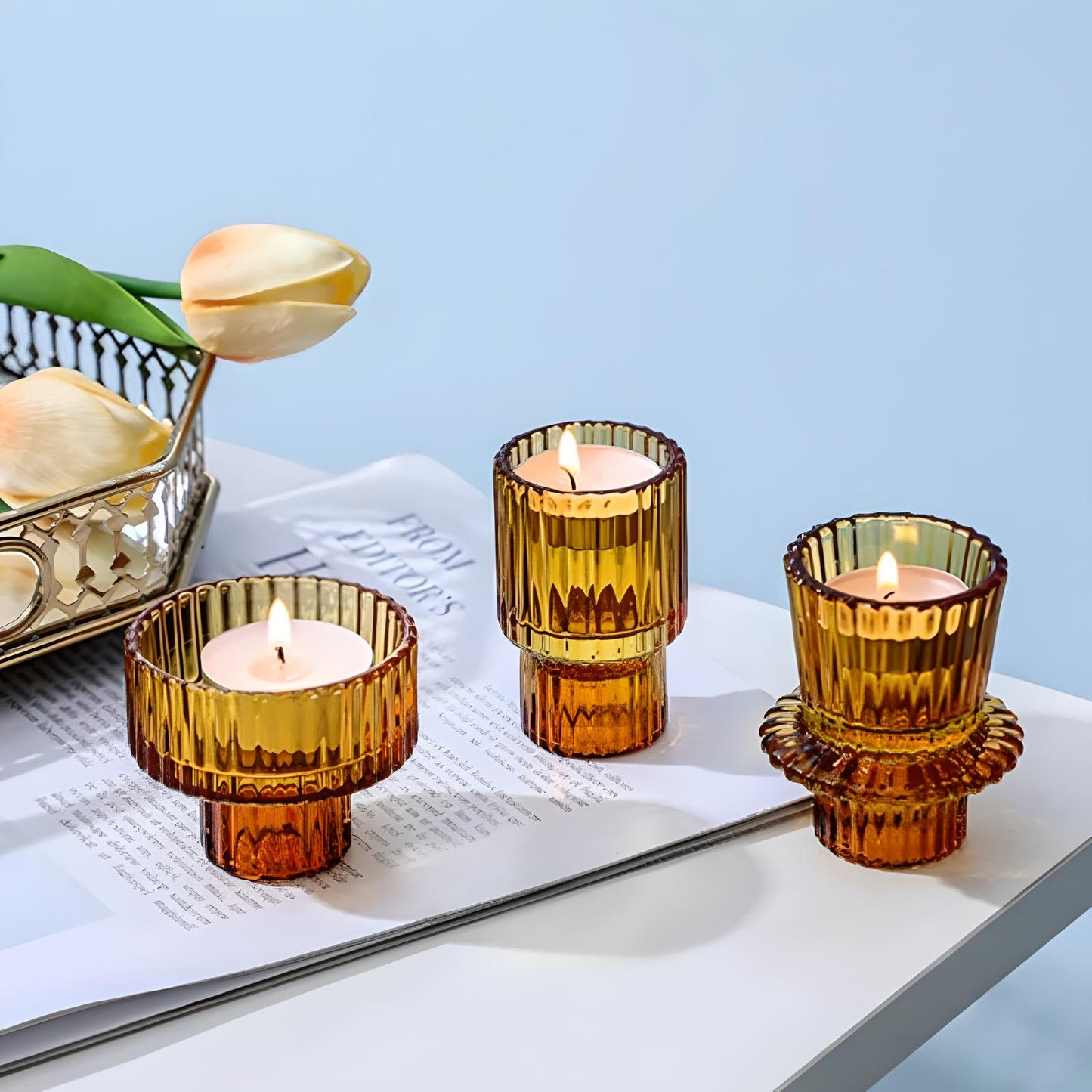 Retro Glass Candle Holder