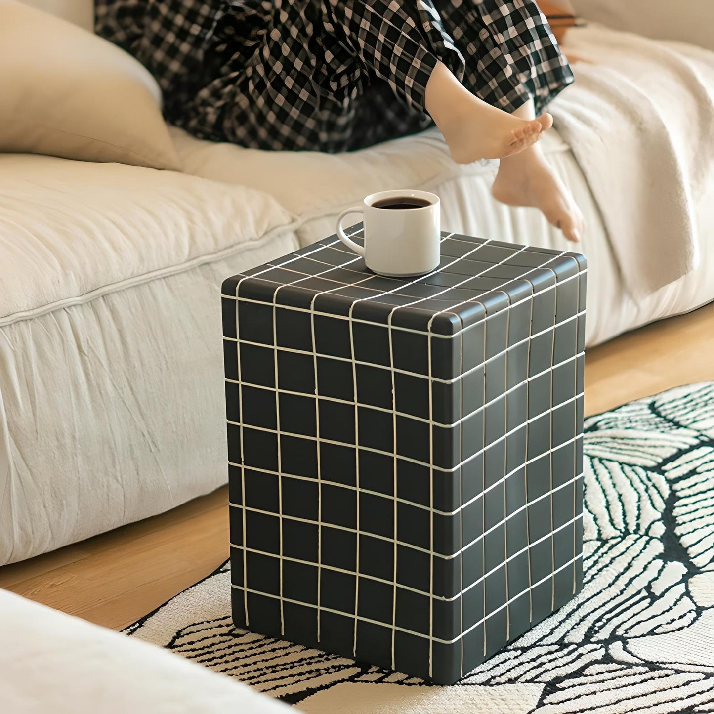 Tiled Cube Side Table