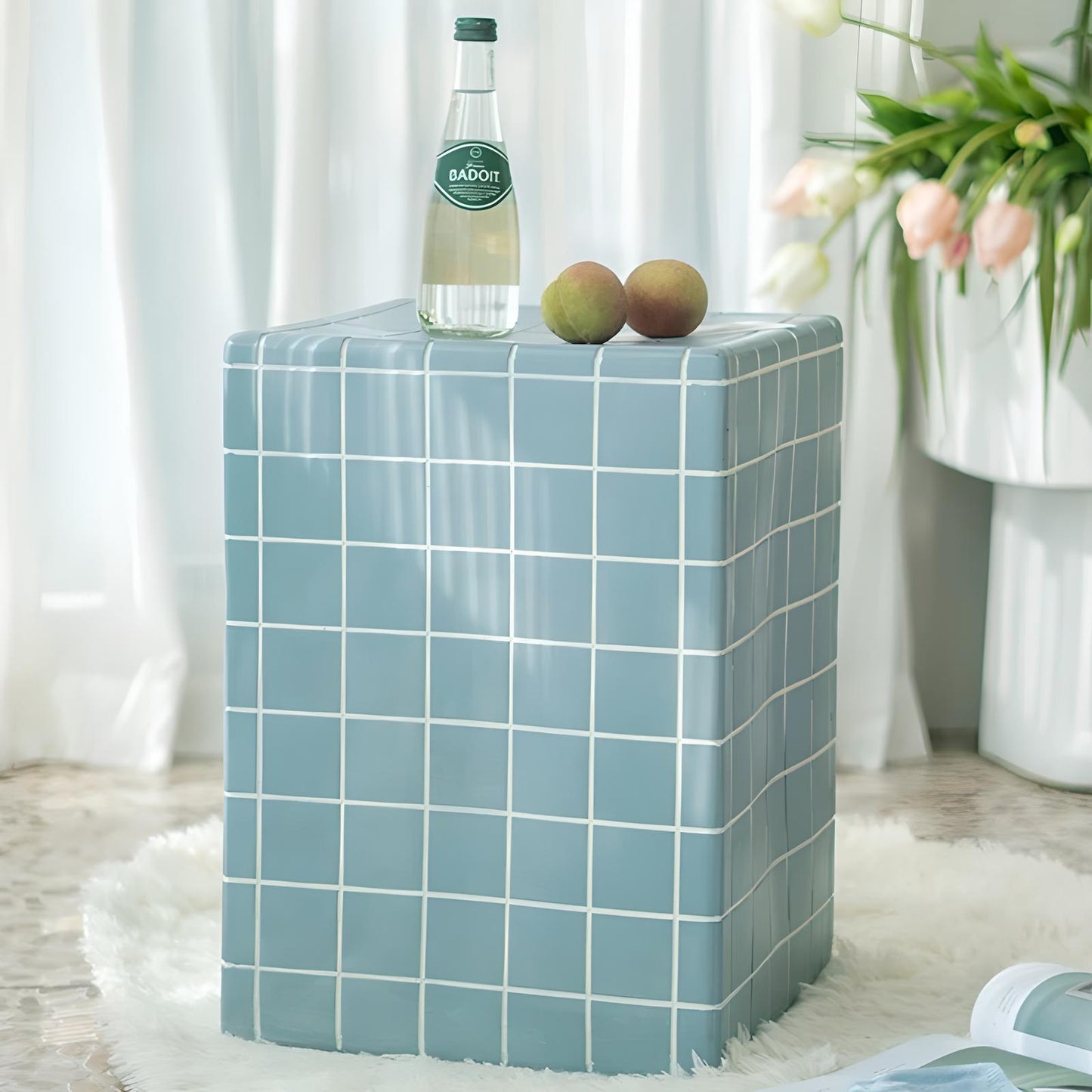 Tiled Cube Side Table