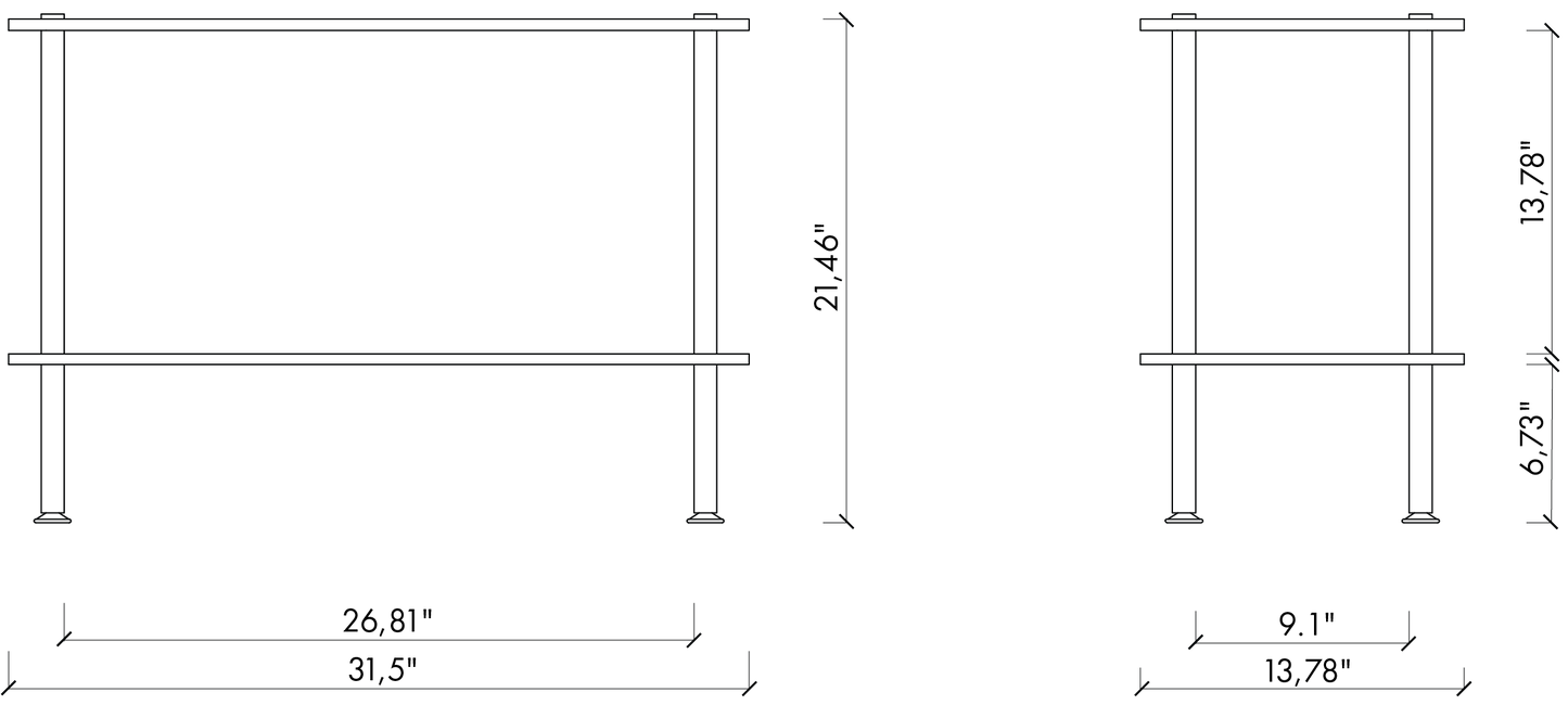 Teidi Bookcase 2-Tier