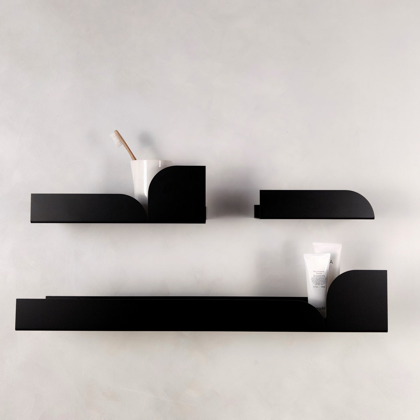 BAUHAUS Black metal wall shelf