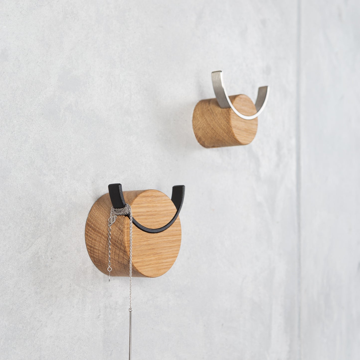 Wall hook DEER | oak wood, black painted steel