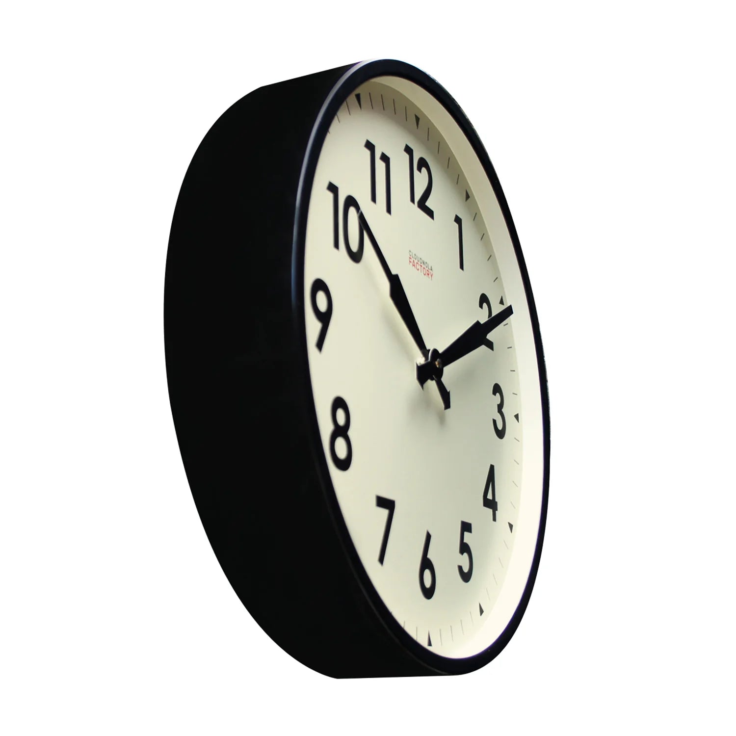 Factory XL Black - Diameter 17.7 - Wall Clock - Silent - Steel Case