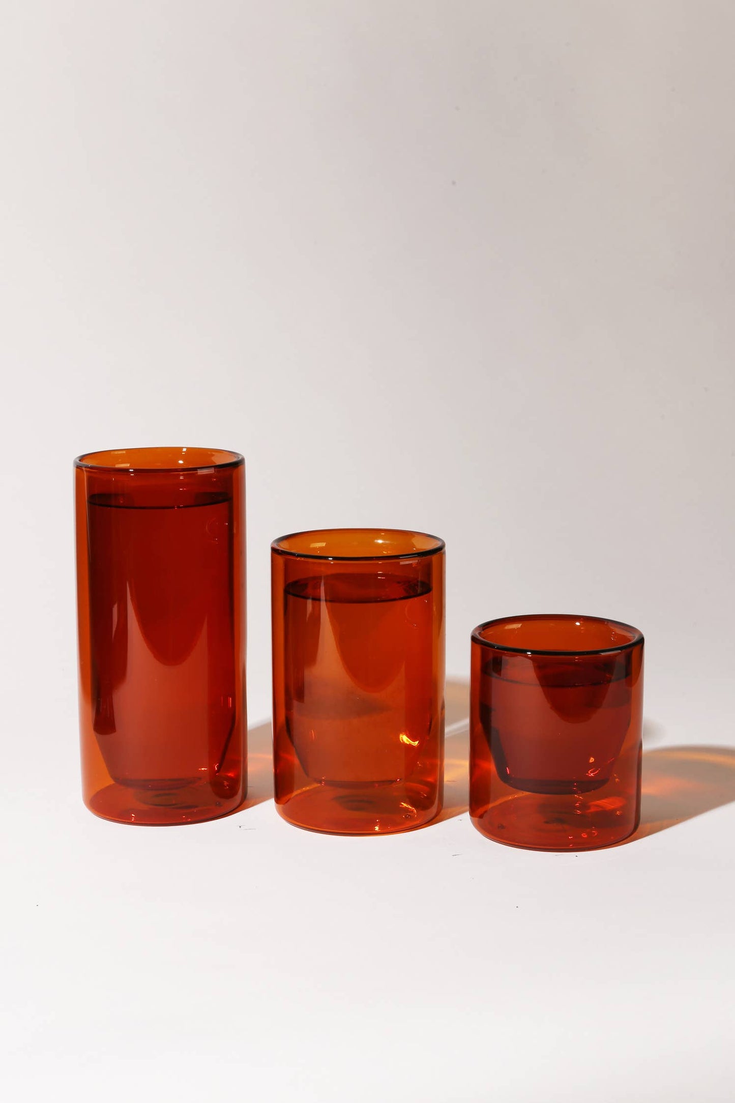 Double-Wall Amber Glass Set