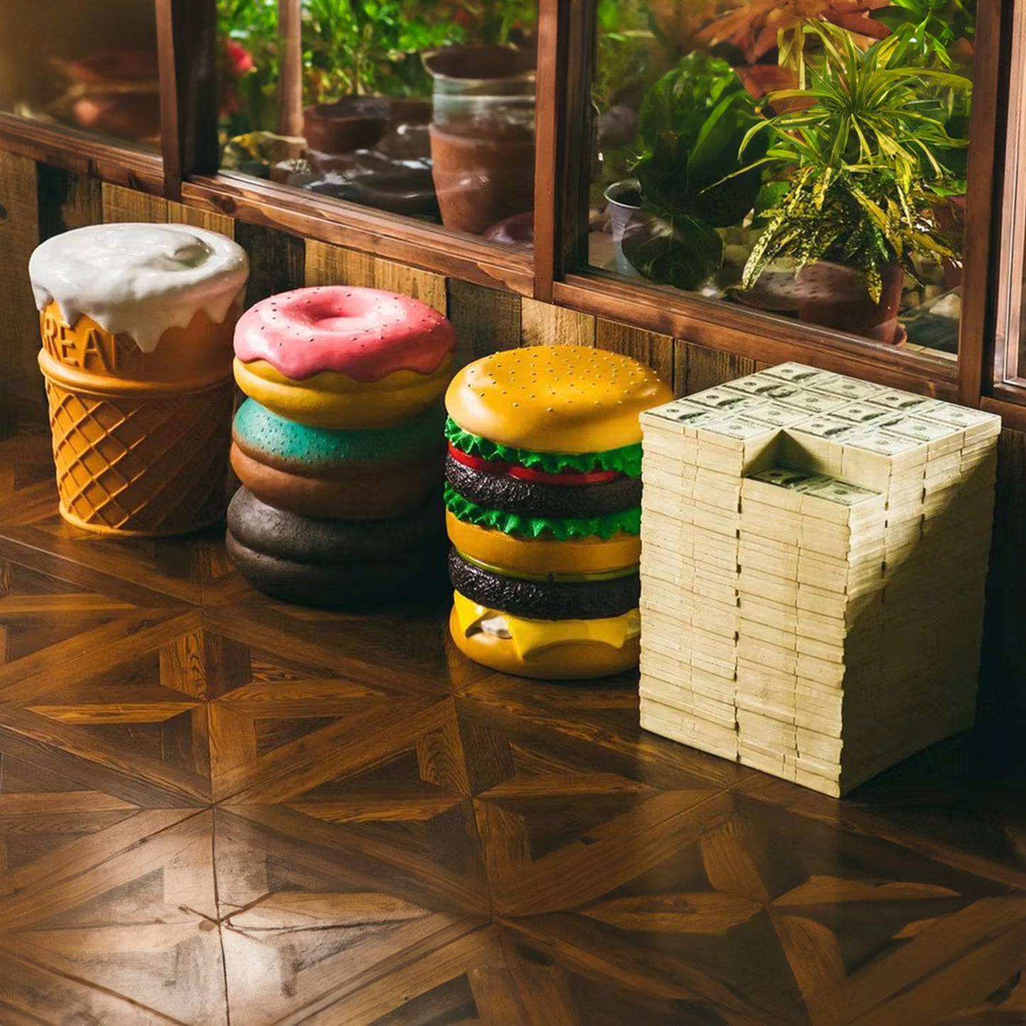 Giant Hamburger Stool