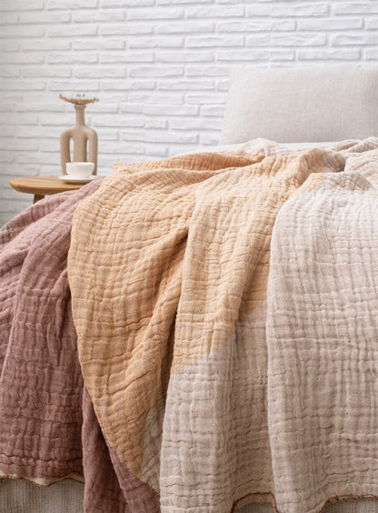 Boho Throw Blanket l Salmon