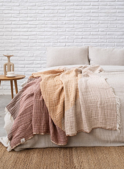 Boho Throw Blanket l Salmon