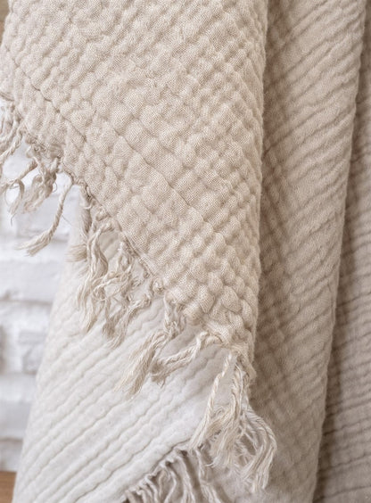 Boho Throw Blanket l Off white